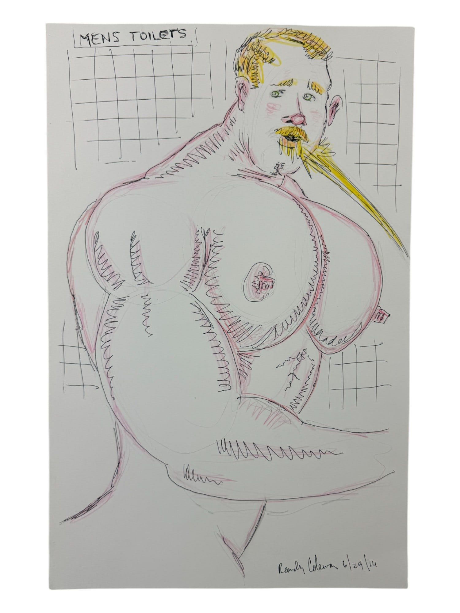 Randy Coleman Signed Gay Male Interest Drawing Illustration Art Original Erotic Nude Adults Only: Original Randy Coleman Signed Gay Male Interest Hand Drawing Illustration Art Erotic Nude Adults Only. Signed and dated. Size 11 x 17 inches.Artist and San Francisco Bay Times Columnist Randy Coleman.