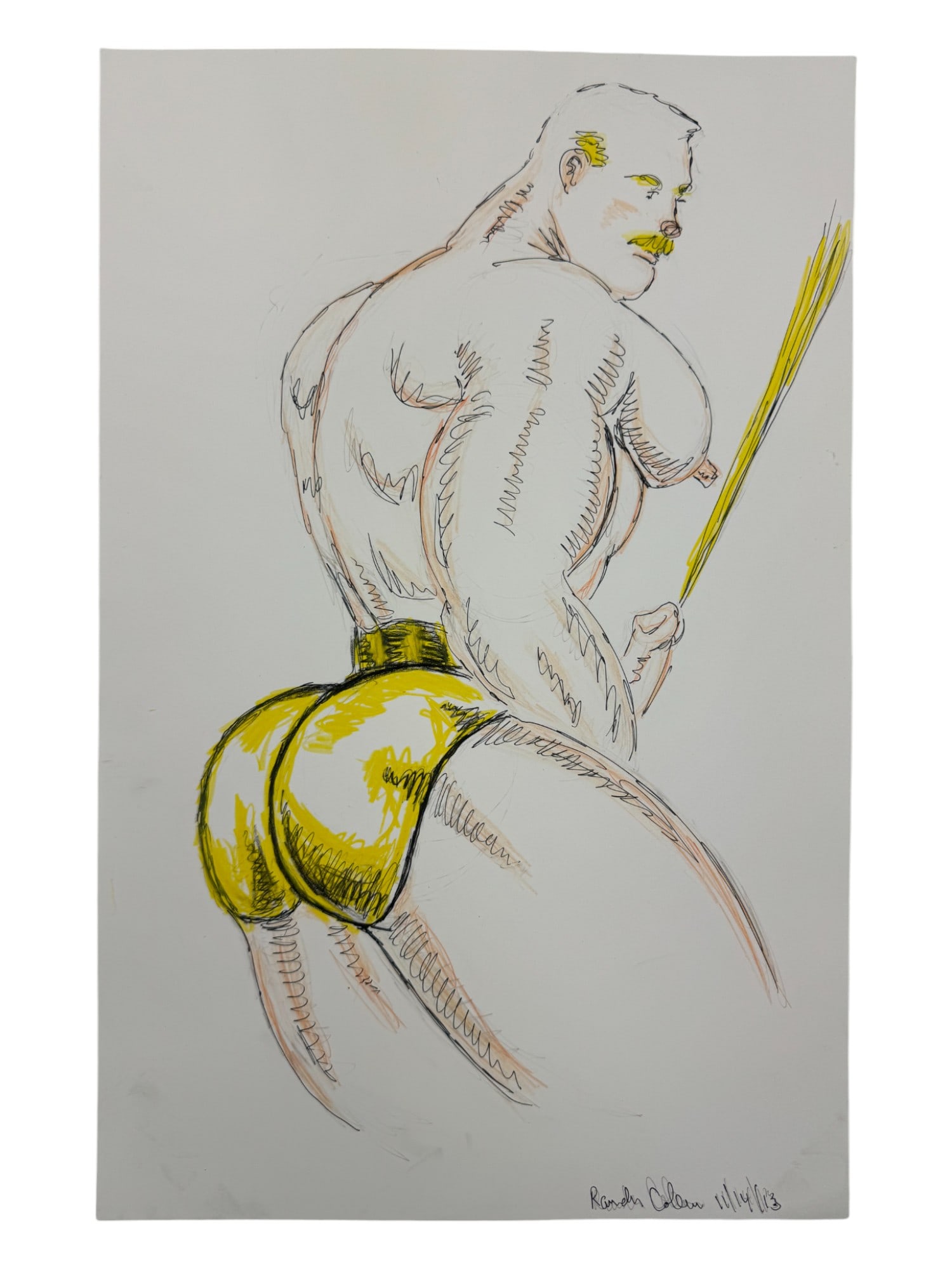 Randy Coleman Signed Gay Male Interest Drawing Illustration Art Original Erotic Nude Adults Only: Original Randy Coleman Signed Gay Male Interest Hand Drawing Illustration Art Erotic Nude Adults Only. Signed and dated. Size 11 x 17 inches.Artist and San Francisco Bay Times Columnist Randy Coleman.