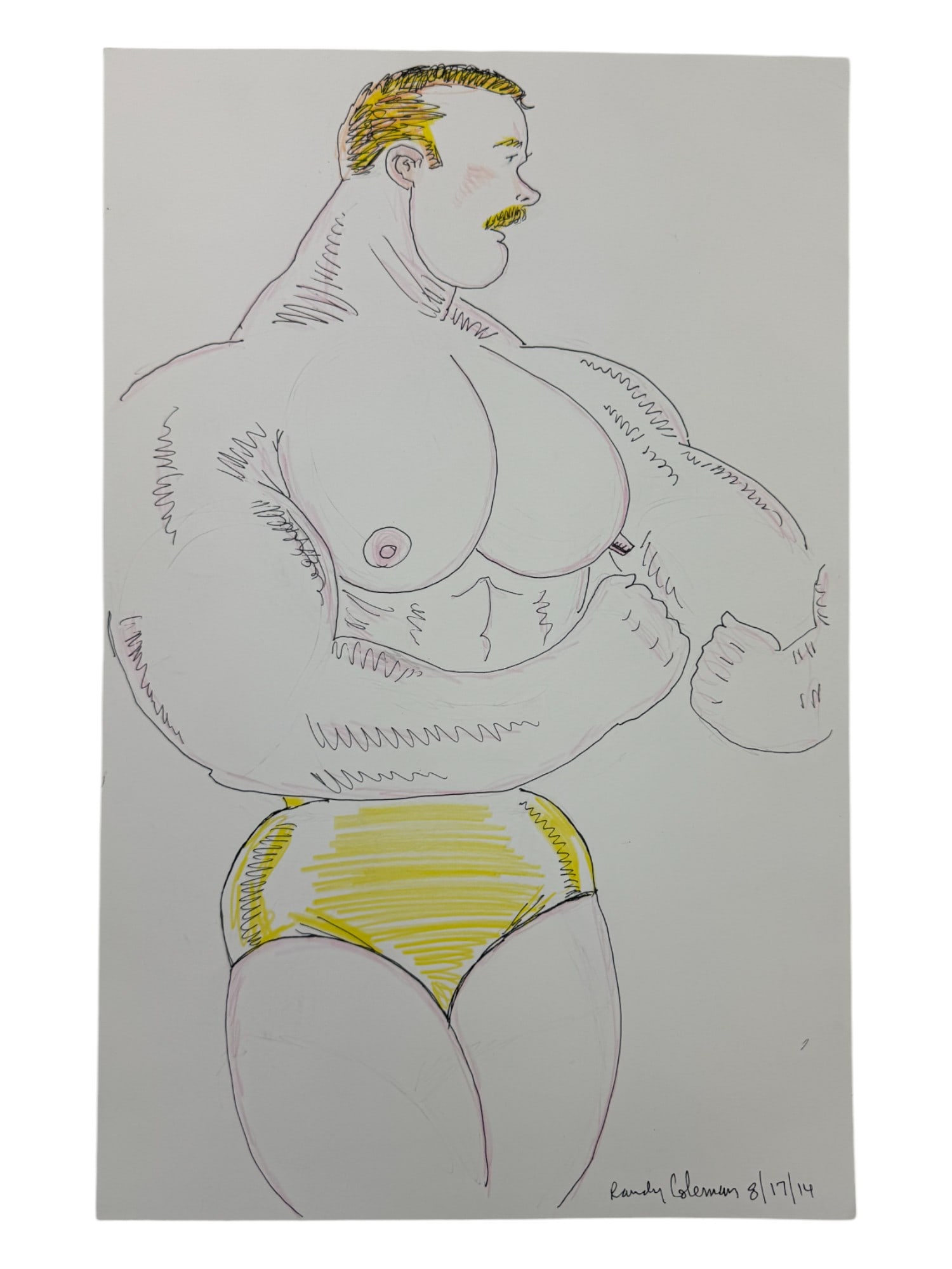 Randy Coleman Signed Gay Male Interest Drawing Illustration Art Original Erotic Nude Adults Only: Original Randy Coleman Signed Gay Male Interest Hand Drawing Illustration Art Erotic Nude Adults Only. Signed and dated. Size 11 x 17 inches.Artist and San Francisco Bay Times Columnist Randy Coleman.