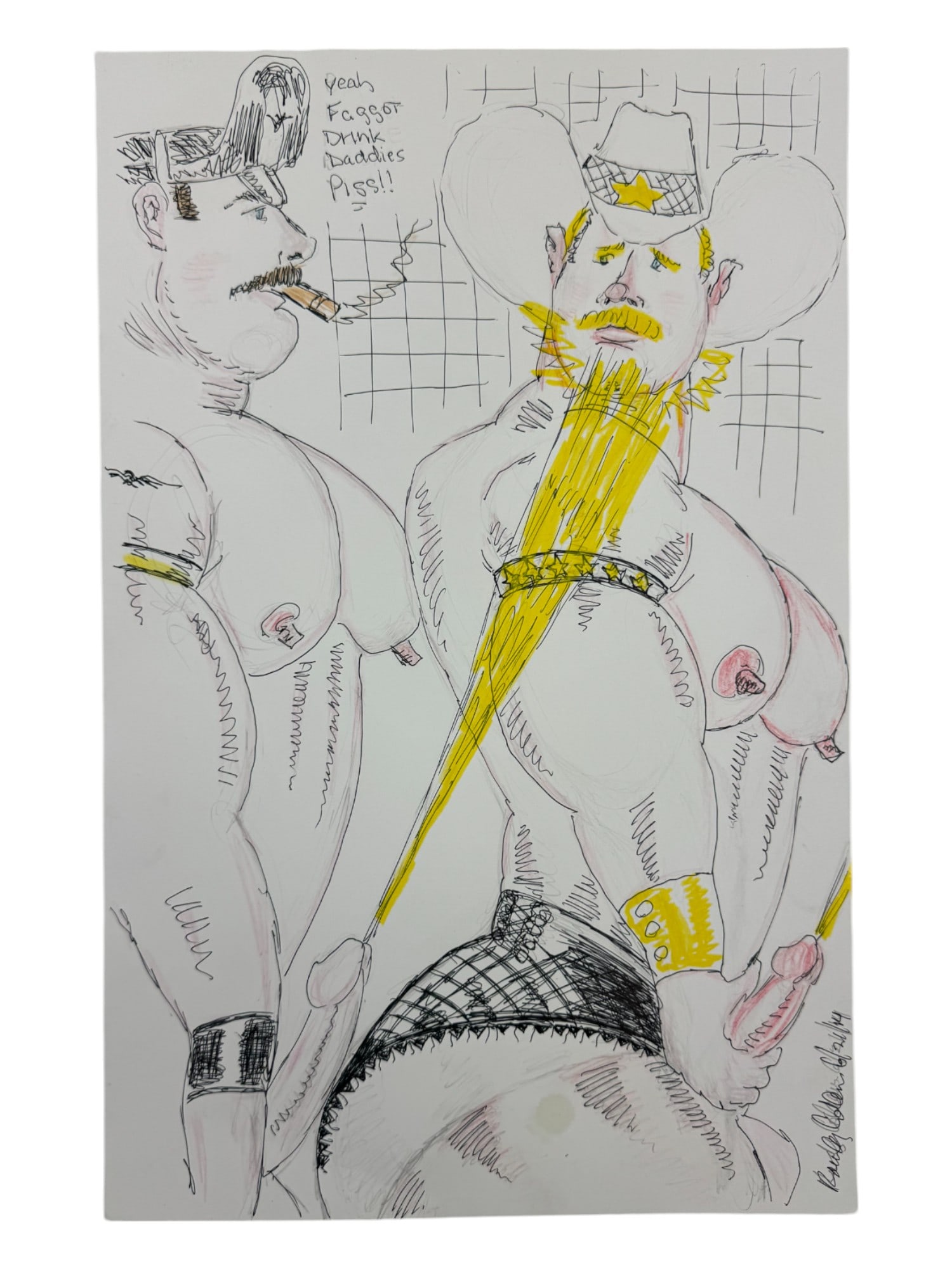 Randy Coleman Signed Gay Male Interest Drawing Illustration Art Original Erotic Nude Adults Only: Original Randy Coleman Signed Gay Male Interest Hand Drawing Illustration Art Erotic Nude Adults Only. Signed and dated. Size 11 x 17 inches.Artist and San Francisco Bay Times Columnist Randy Coleman.