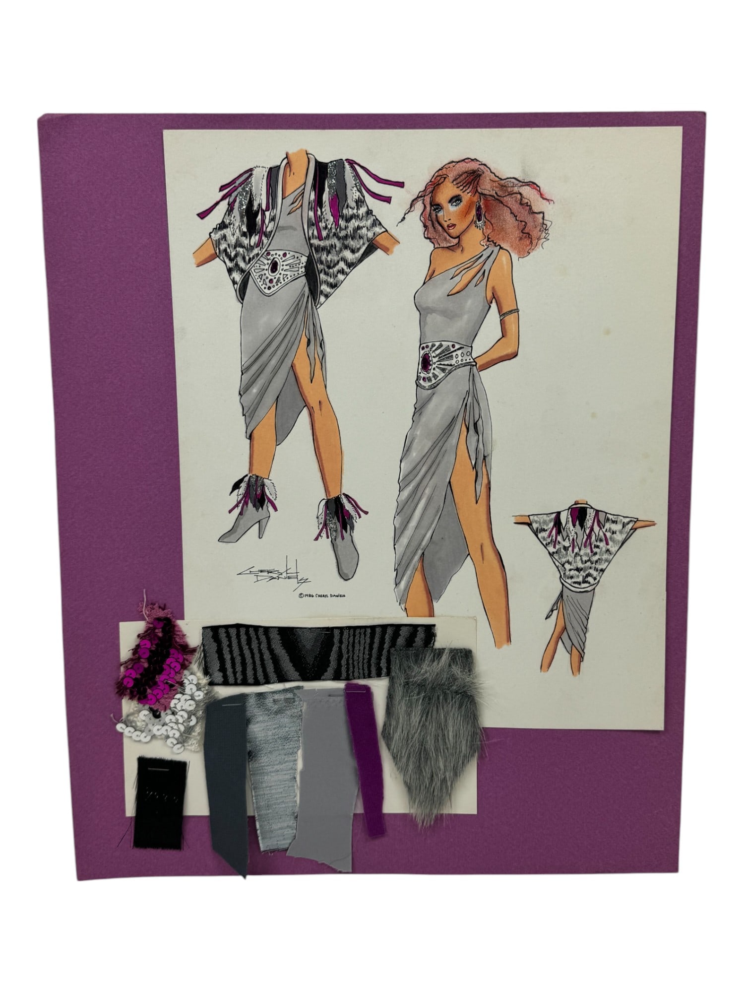 Cheryl Daniels 1983 Vintage Original Costume Design Fashion Sketch (1 of 3)