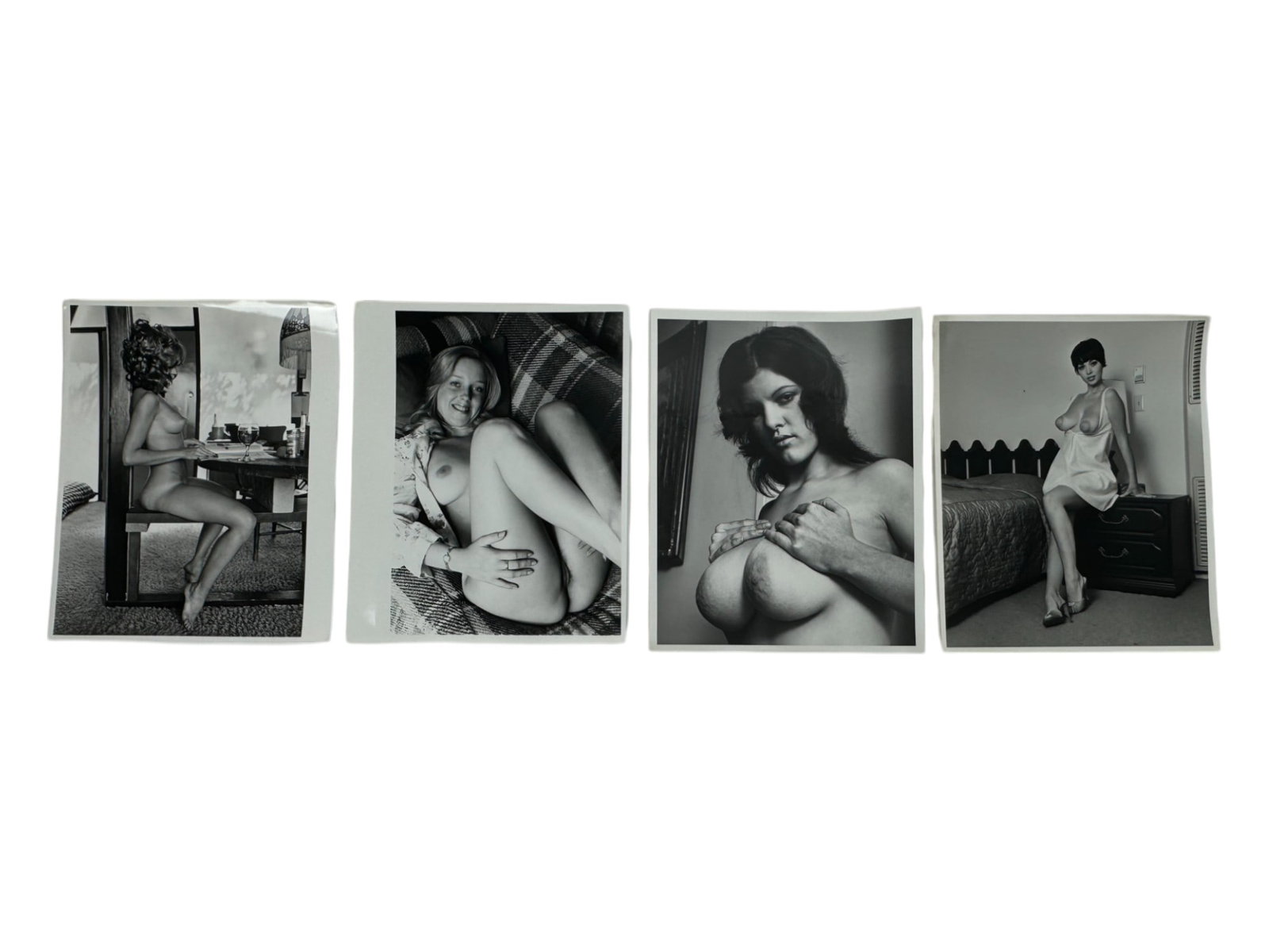 Vintage 1960s/70s Erotic Nude Female Adult Risque B&W Photo Collection Lot: Vintage 1960s/70s Erotic Nude Female Adult Risque B&W Photo Collection Lot of 4