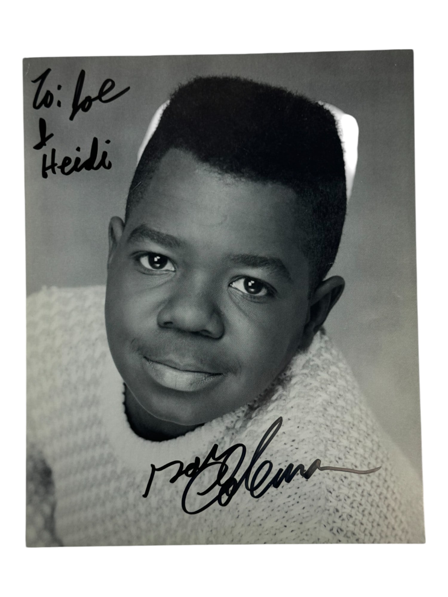 Gary Coleman Signed 8"x10" B&W Photo: Gary Coleman Signed 8"x10" B&W Photo