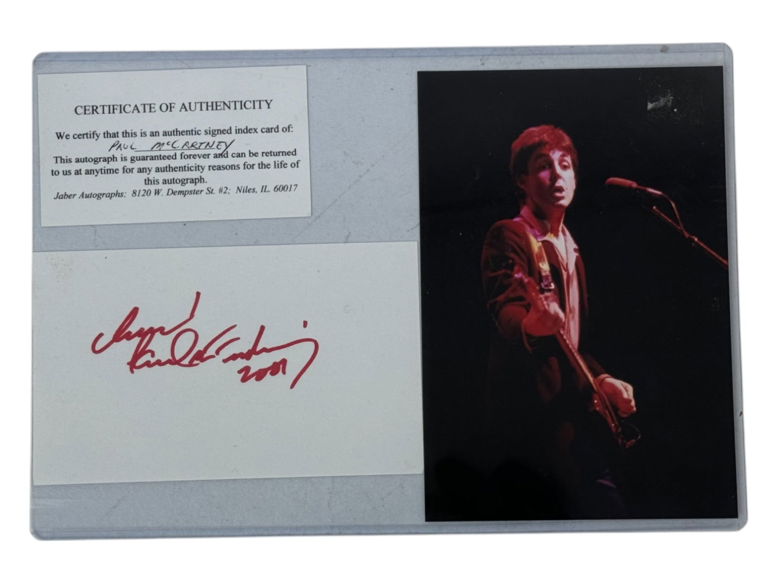 Paul McCartney Signed Card Autograph with Photo COA Certificate of Authenticity (1 of 3)