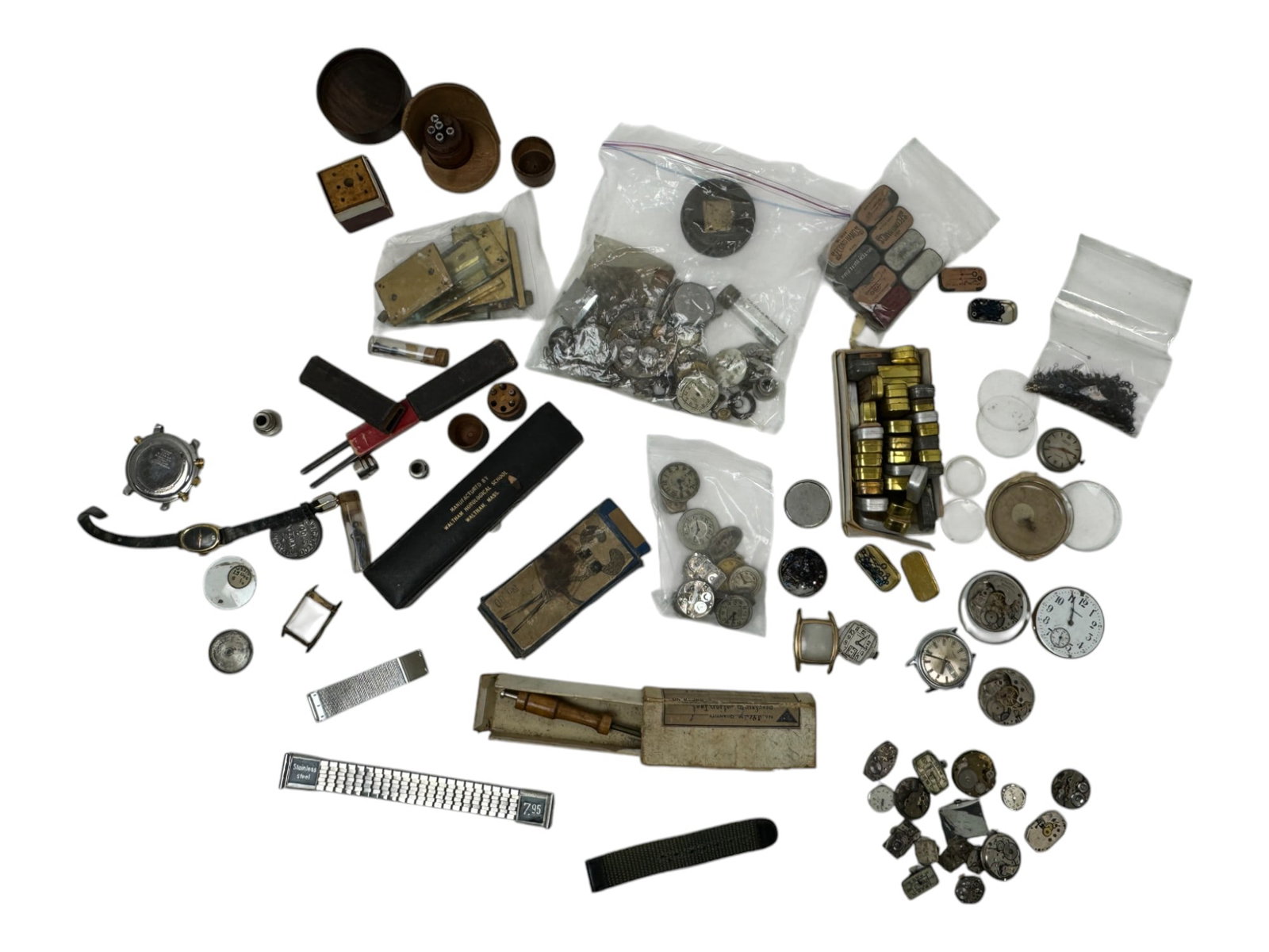 Vintage Antique Watch Part Collection Lot: Vintage Antique Watch Part Collection Lot