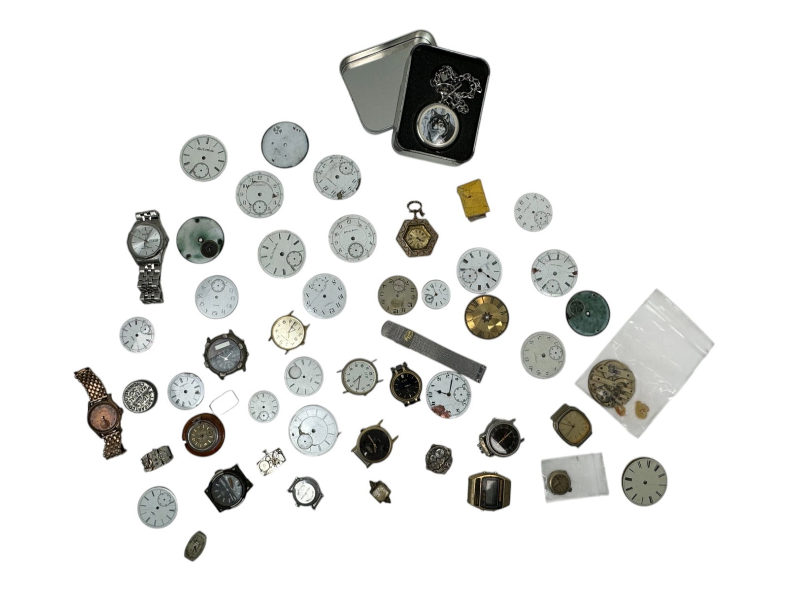 Vintage Antique Watch Part Collection Lot: Vintage Antique Watch Part Collection Lot