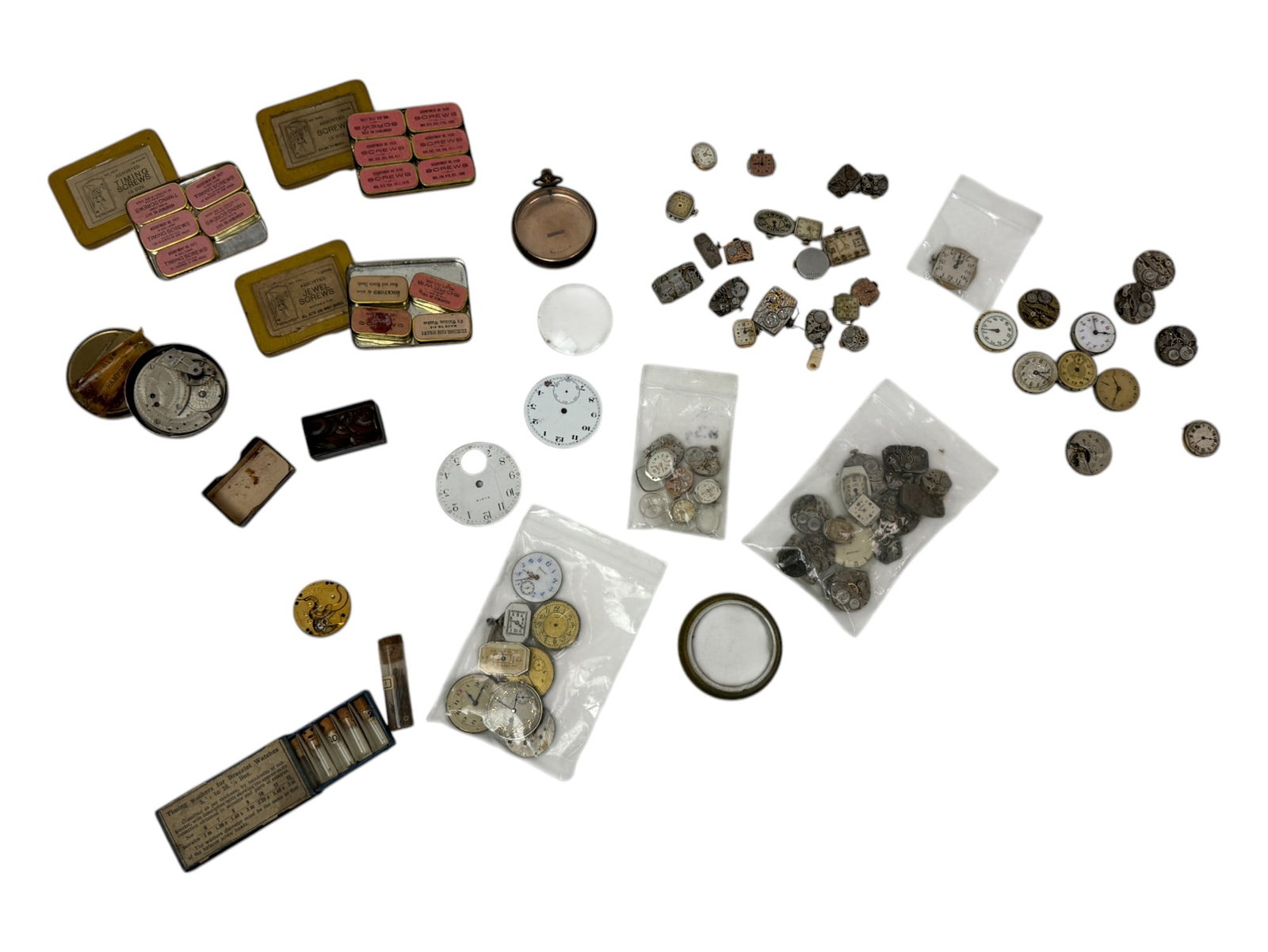 Vintage Antique Watch Part Collection Lot: Vintage Antique Watch Part Collection Lot