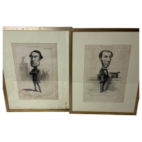 Honoré Daumier - Collection of Les Representans Representes Framed Newspaper Prints