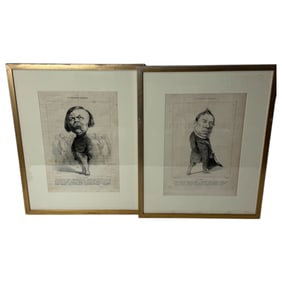 Honoré Daumier - Collection of Les Representans Representes Framed Newspaper Prints