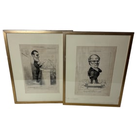 Honoré Daumier - Collection of Les Representans Representes Framed Newspaper Prints
