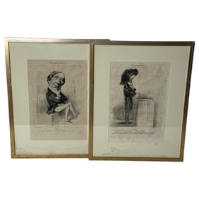 Honoré Daumier - Collection of Les Representans Representes Framed Newspaper Prints