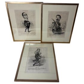 Honoré Daumier - Collection of Les Representans Representes Framed Newspaper Prints