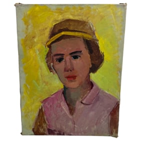 Vintage Oil on Canvas Portrait Painting