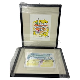 Werner Tuchel - Watercolor Pastel Acryllic Drawings Lot
