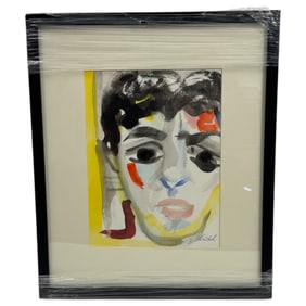 Werner Tuchel - Watercolor Portrait Signed Bottom Right