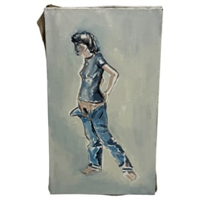 John Kancher - "Mary Undressing" Nude Erotic Oil on Canvas Painting 1981