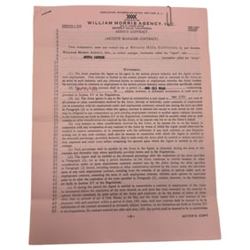 Anita Louise 1953 Hand Signed Agency Contract