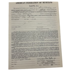 Capitol Records Contract Agreement Signed by Paul Whiteman and Dave Dexter Jr.