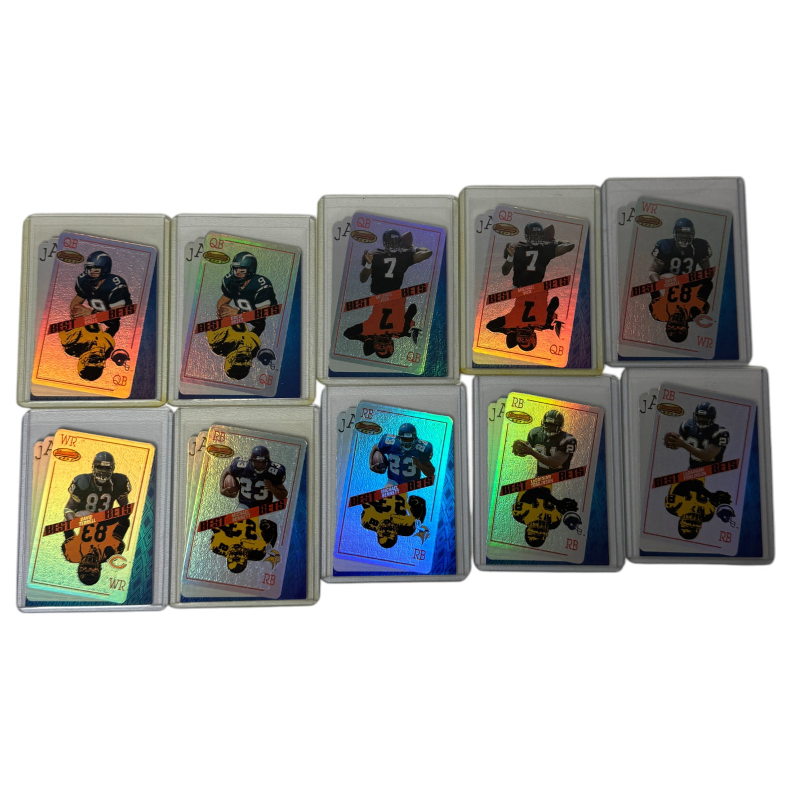 2001 NFL Football Bowmans Best Trading Card Lot: 2001 NFL Football Bowmans Best Trading Card Lot of 10.
