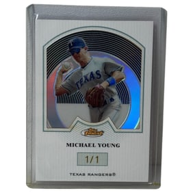 Rare Topps Finest Michael Young 2005 Tex Rangers 1/1 Trading Card