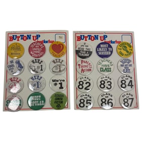 Vintage Button Pin Collection Lot