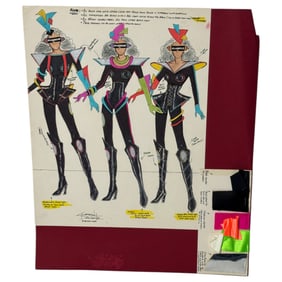 Cheryl Daniels 1988 Original Costume Design Drawing and Materials