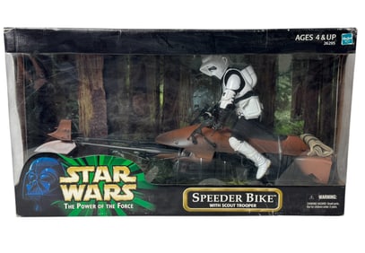 Star Wars The Power Of The Force Speeder Bike with Scout Trooper