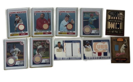 MLB Baseball Game Used Materials and Uniform Card Lot