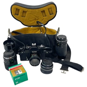 Vintage Photo Camera and Lens Canon
