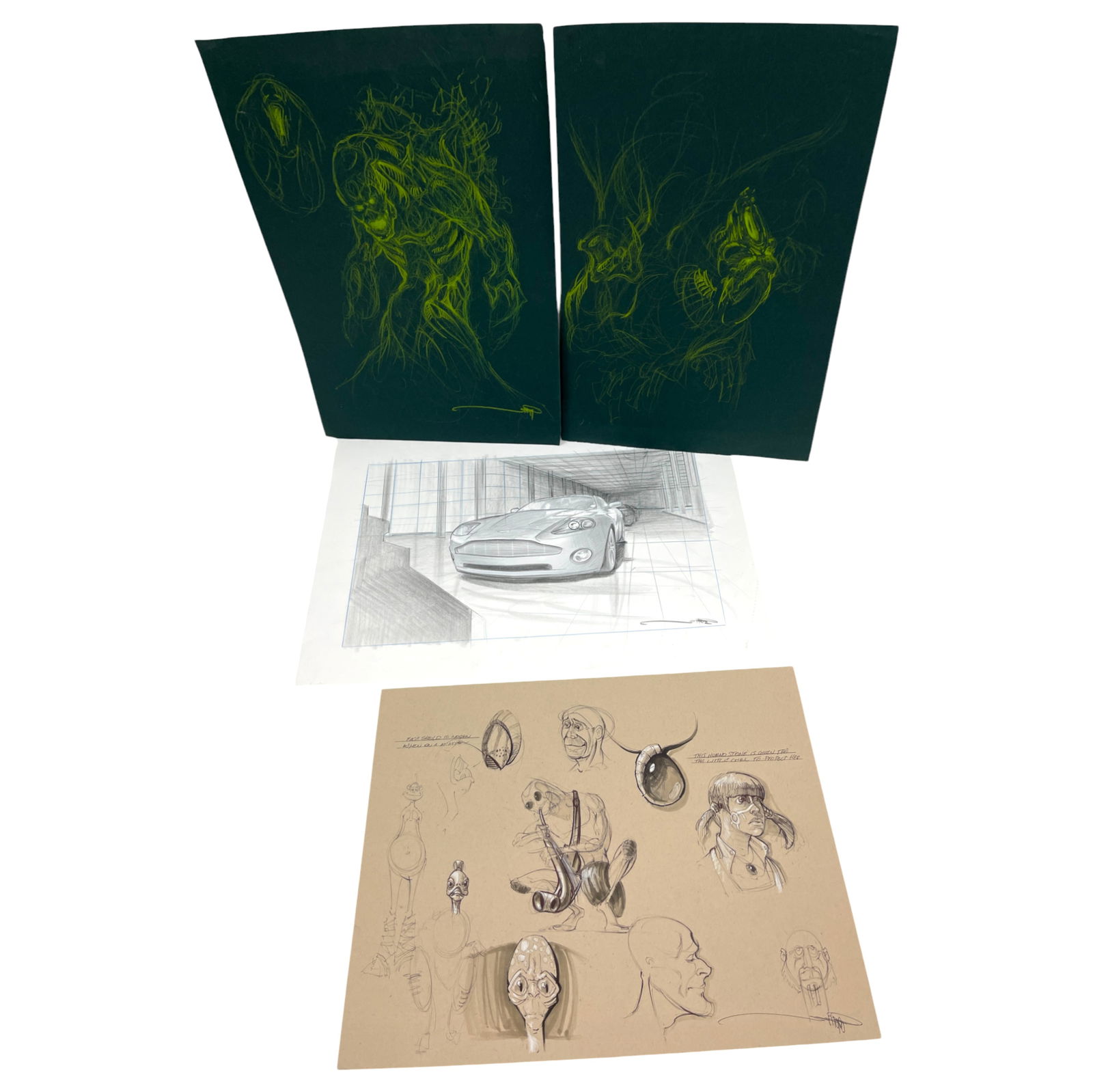 Minority Report, I Robot Movie Original Concept Storyboard Signed Art by Jeff Julian Collection Lot (1 of 9)