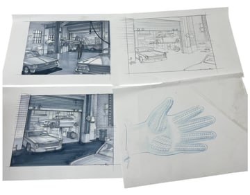 Minority Report, I Robot Movie Original Concept Storyboard Signed Art by Jeff Julian Collection Lot
