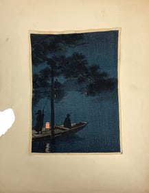 JAPANESE MEJI PERIOD LAKE BIWA BY KOHO SHODA WOODBLOCK PRINT 8.4" X 6"