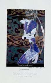 Ting Shao Kuang "Contemplation" Serigraph on Paper Pencil Signed