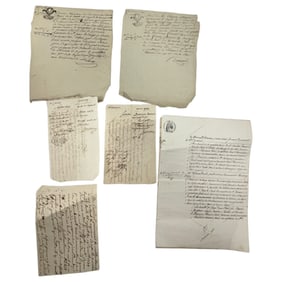 ANTIQUE ORIGINAL HANDWRITTEN HISTORICAL ROYAL IMPERIAL LETTERS WITH WATERMARK COLLECTION LOT