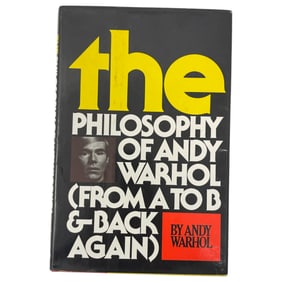 Andy Warhol, The Philosophy of, 1st Ed , SIGNED w/Soup Can DRAWING 1975