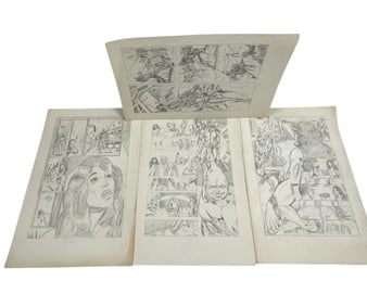 Original Vintage Comic Art Drawing Collection Lot - Hand Drawn Lot 4