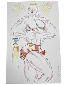 Randy Coleman Signed Gay Male Interest Drawing Illustration Art Original Erotic Nude Adults Only