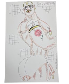 Randy Coleman Signed Gay Male Interest Drawing Illustration Art Original Erotic Nude Adults Only
