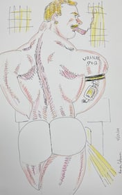 Randy Coleman Signed Gay Male Interest Drawing Illustration Art Original Erotic Nude Adults Only