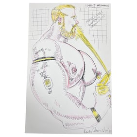 Randy Coleman Signed Gay Male Interest Drawing Illustration Art Original Erotic Nude Adults Only