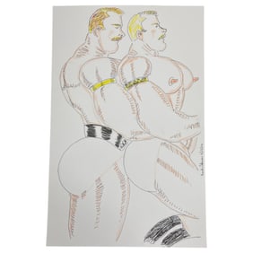 Randy Coleman Signed Gay Male Interest Drawing Illustration Art Original Erotic Nude Adults Only