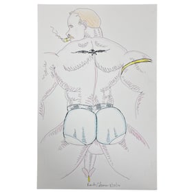 Randy Coleman Signed Gay Male Interest Drawing Illustration Art Original Erotic Nude Adults Only