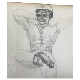 Randy Coleman Gay Male Interest Drawing Illustration Art Original Erotic Nude Adults Only