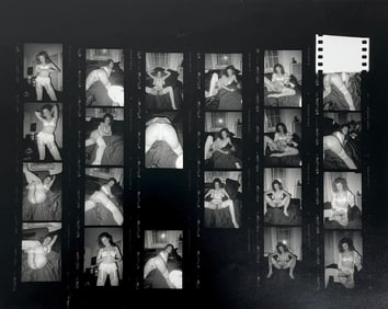 Vintage Pin Up Nude Female Model Photo  Erotic Photographer Adult Contact Sheet