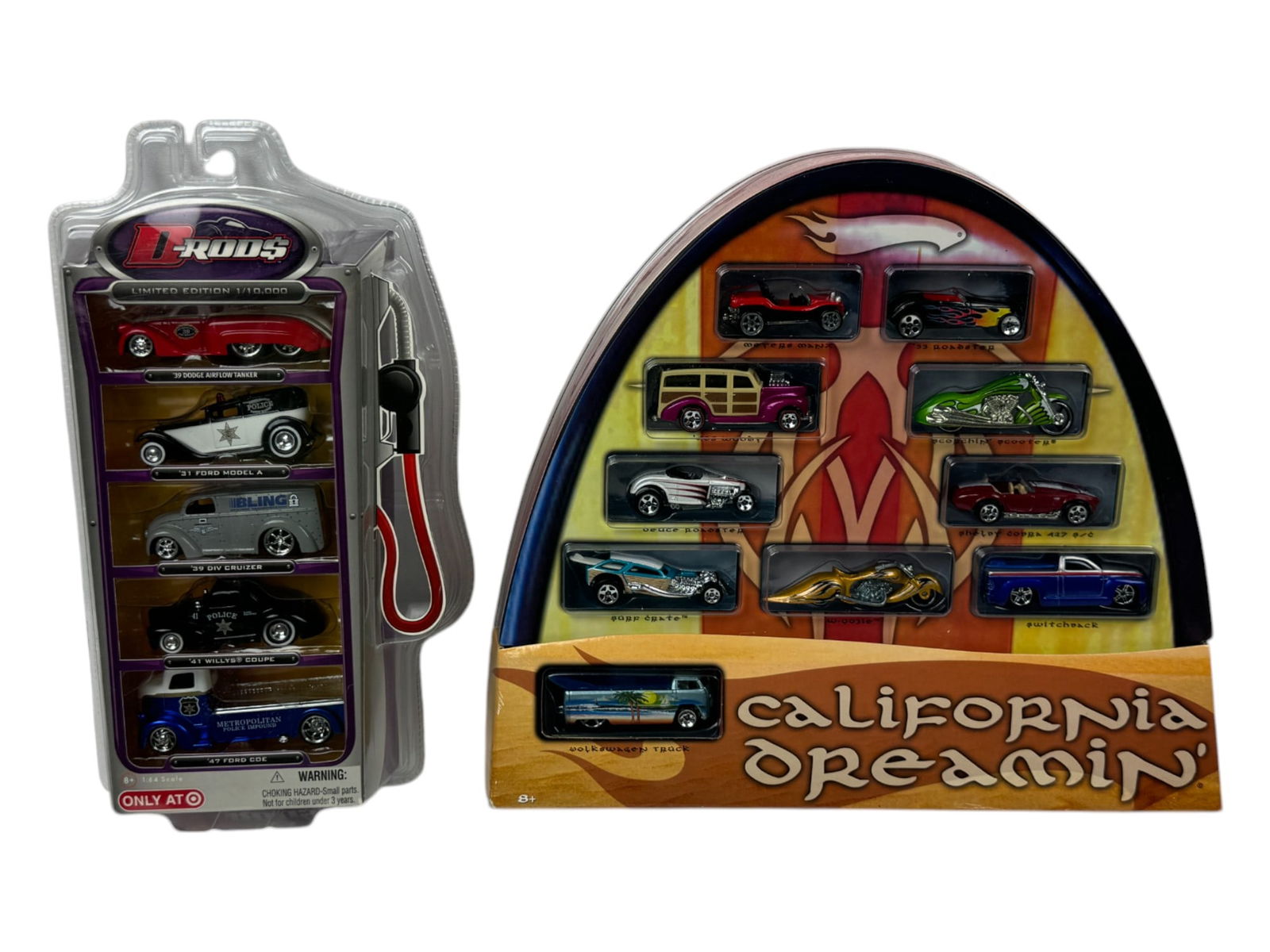 Hot Wheels California Dreamin Set & D-Rods Set: Hot Wheels California Dreamin Set & D-Rods Set