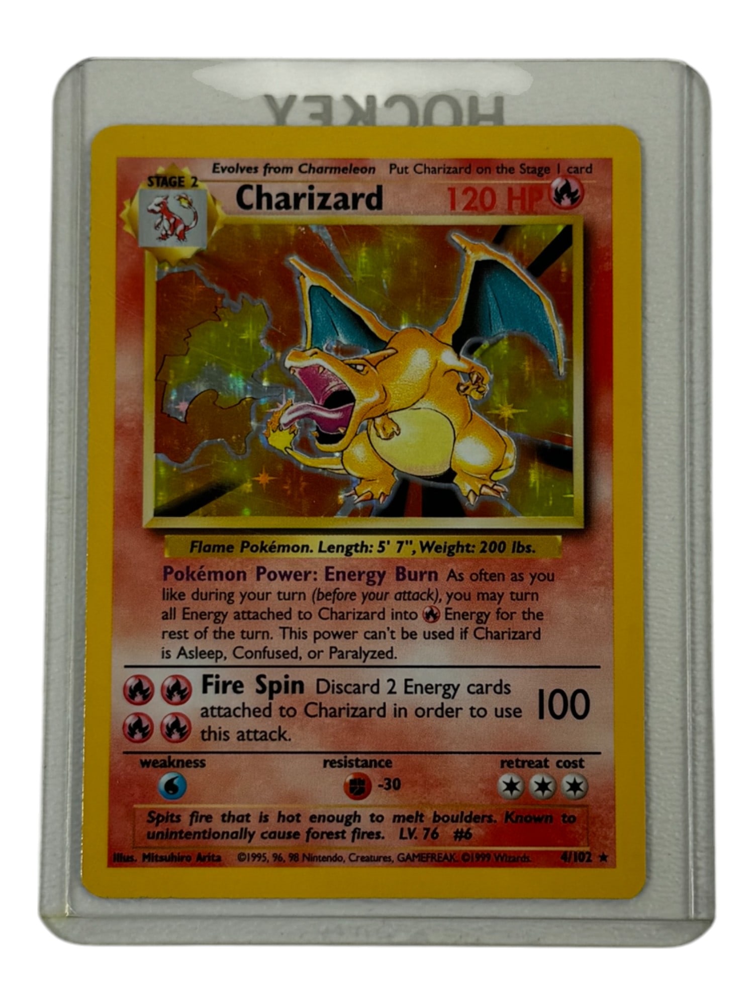 1999 Pokemon Base Set Charizard Holo Trading Card (1 of 2)