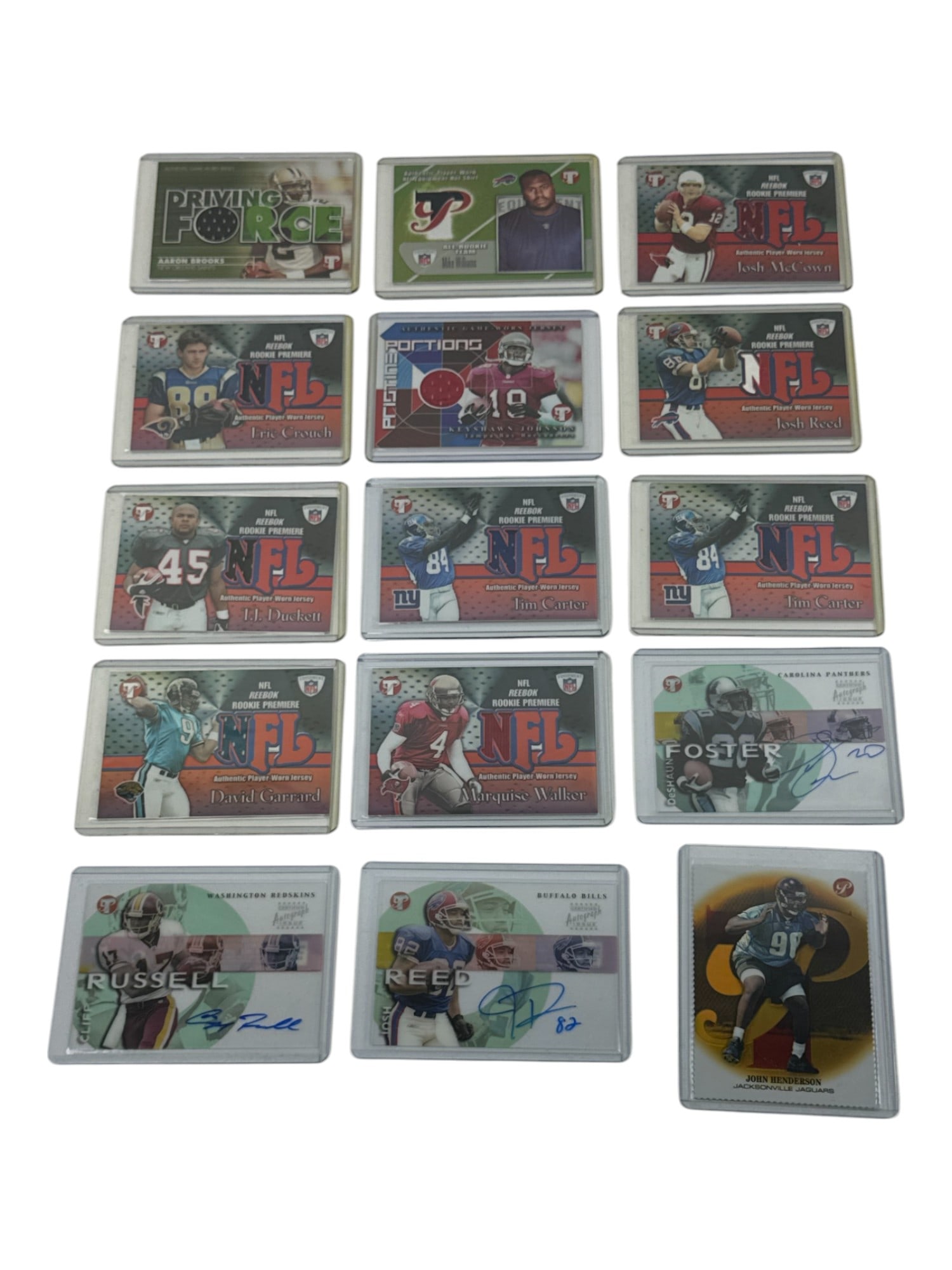 2002 Topps NFL Football Signature and Jersey Trading Card Collection Lot (1 of 5)