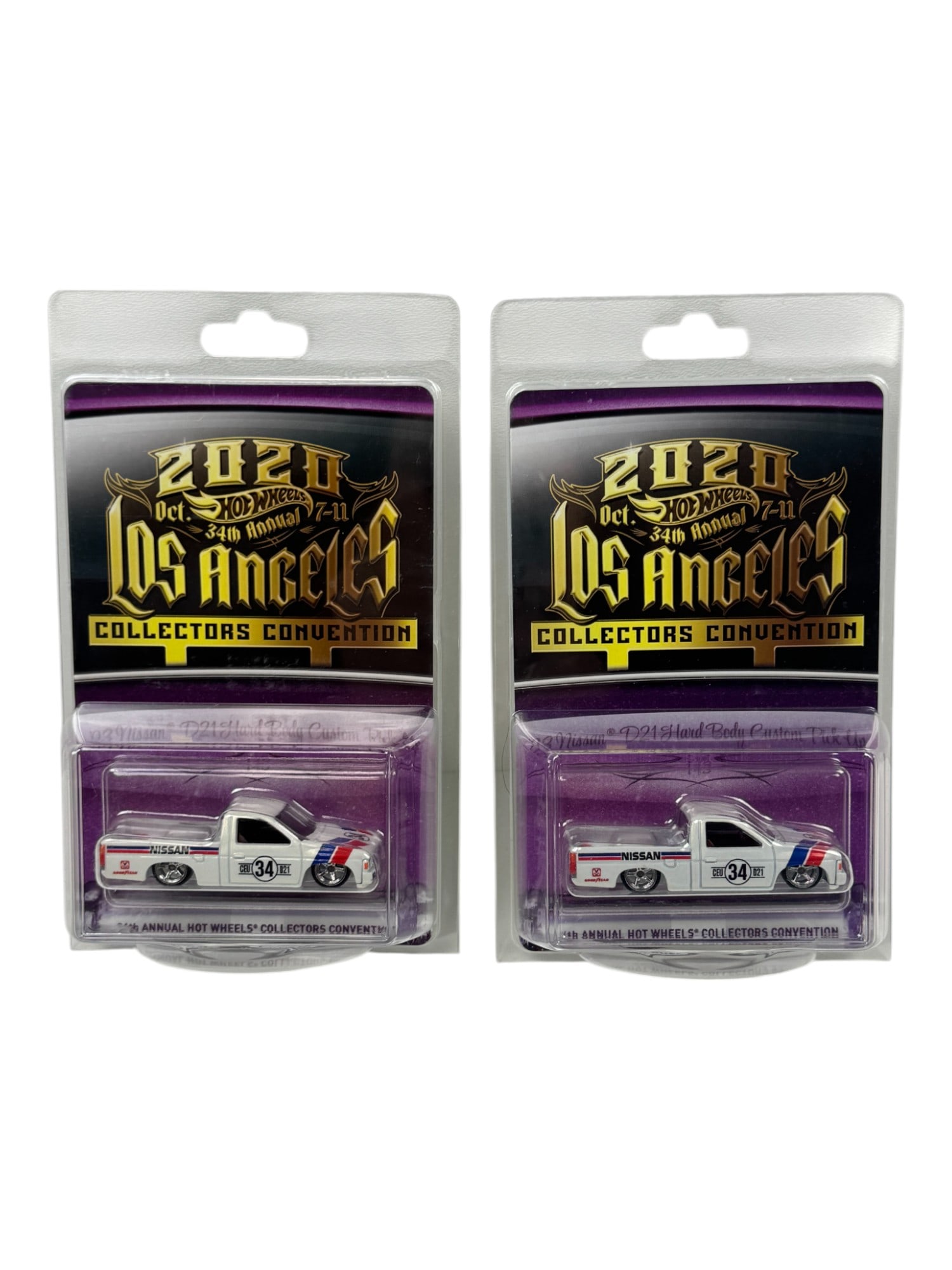 Hot Wheels '20 34th Annual Collectors Convention LA '93 Nissan D21 Hard Body Custom Pick Up Lot of 2: Hot Wheels '20 34th Annual Collectors Convention LA '93 Nissan D21 Hard Body Custom Pick Up Lot of 2
