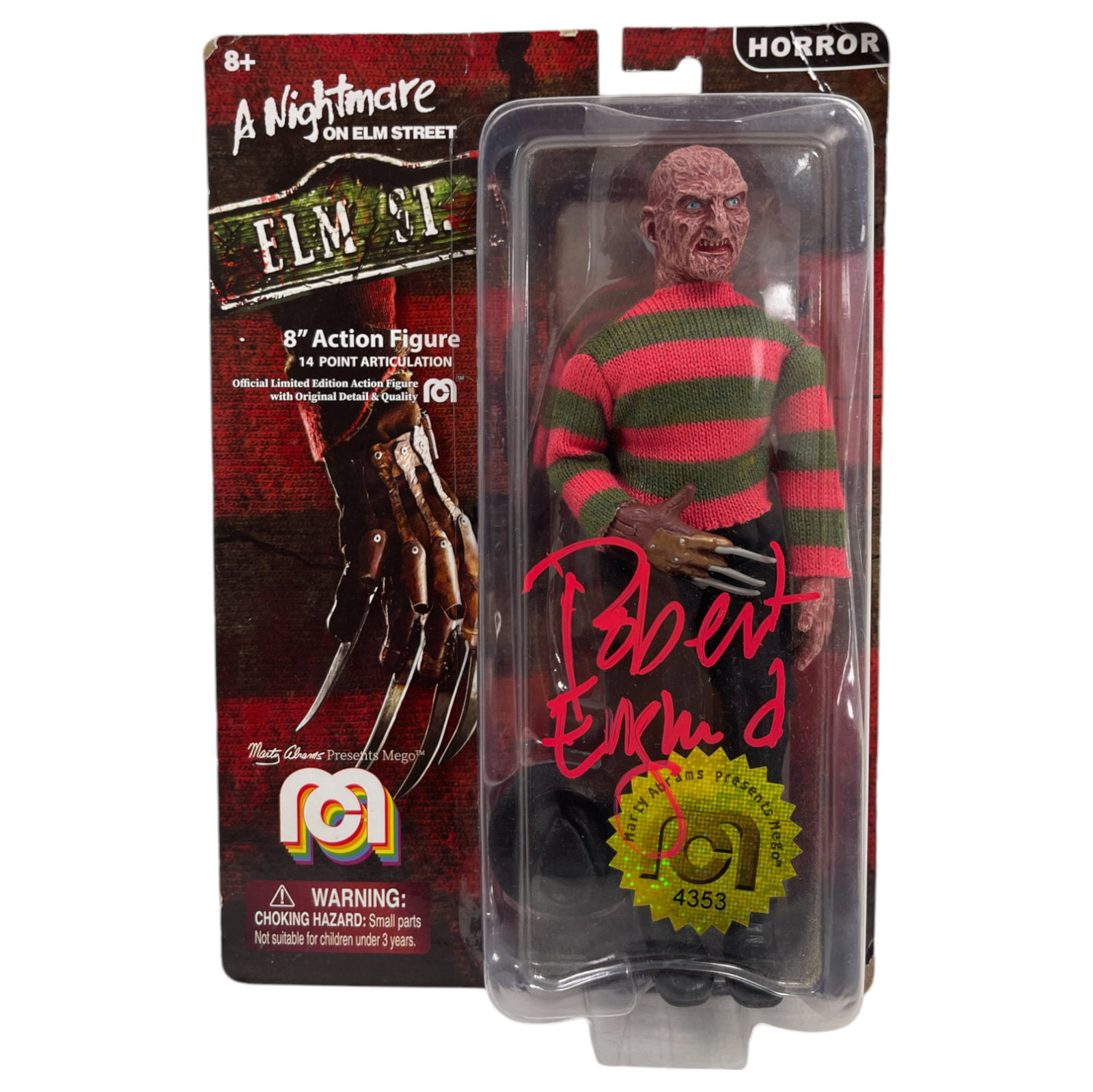 Freddy Krueger Mego 8" Retro Figure Horror A Nightmare On Elm Street Signed By Robert Englund Sealed (1 of 6)