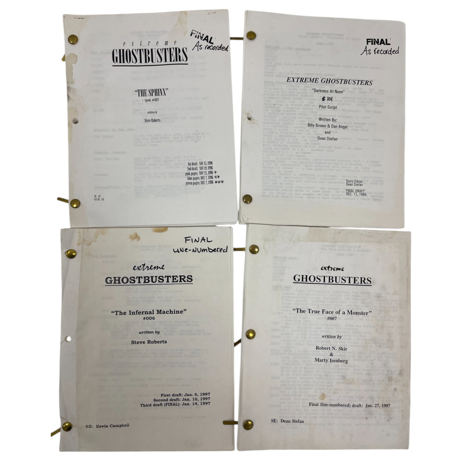 Vintage Extreme Ghostbusters Scripts By Steve Roberts Final As Recorded Scripts (1 of 10)